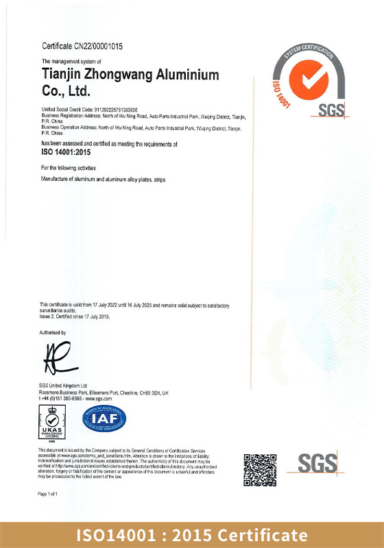 4-ISO14001：2015 Certificate